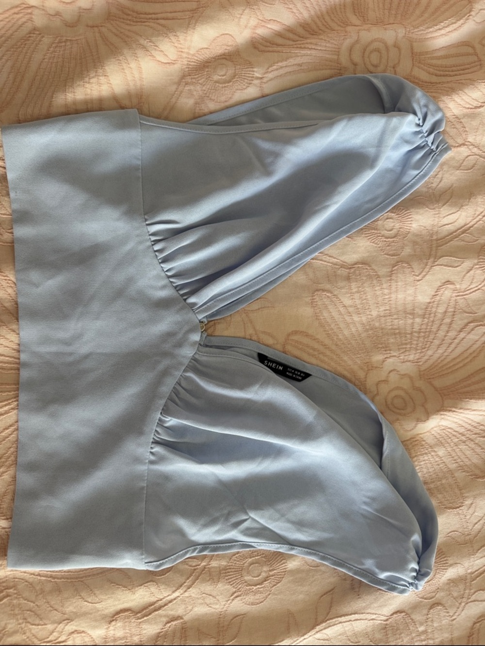 SHEIN Pale Blue Puff Sleeve Crop Top